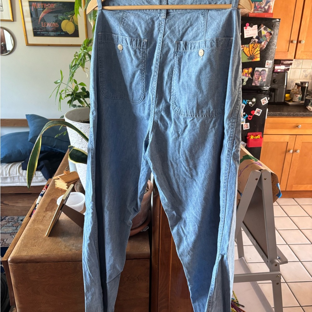 Vintage Polo by Ralph Lauren Chambray Cotton wide leg trousers, size 32 - Picture 8 of 11